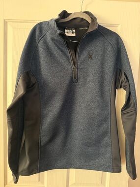 Browning Men’s Quarter-Zip Performance Pullover - Blue & Gray